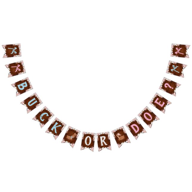 Banderines ¿Buck o Doe? Revelación de Baby Shower (Todo)