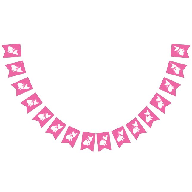 Banderines Bulldog francés Baby Shower Frenchy Frenchie Pink (Todo)