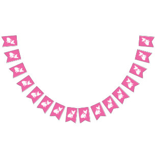Banderines Bulldog francés Baby Shower Frenchy Frenchie Rosa