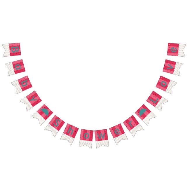 Banderines Bunting Baby Shower "Umbrella Watermelon" (Todo)