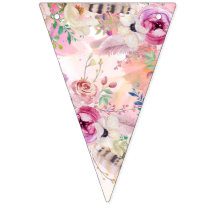 Bunting Fiesta floral de acuarela personalizada