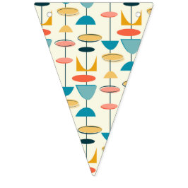 Banderines Bunting retro atómico de los años 50