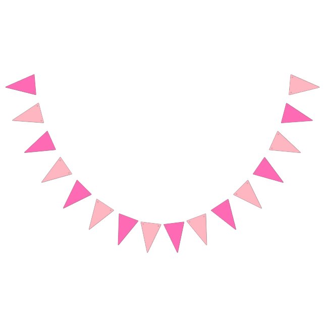 Banderines Bunting: Triangular: Rosa caliente y rosa claro (Todo)