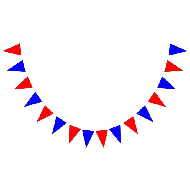 Banderines Bunting: Triángulos Rojos y Azules (Todo)
