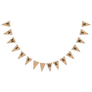 Banderines Burlap Jute Bunting "Family Postres"