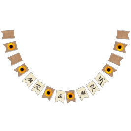 Banderines Burlap y Sunflowers Boda Bunting