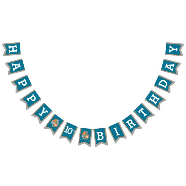 Banderines Caballeros medievales Feliz Cumpleaños 10° conejo  (Todo)