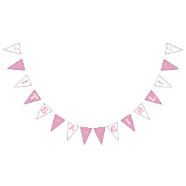 Banderines Caballo rocoso rosa y blanco