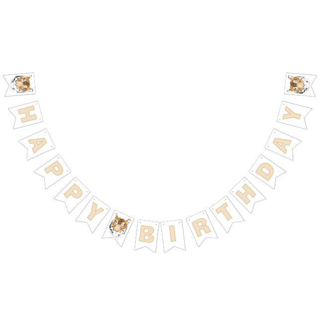 Banderines Cabeza de tigre Fiesta de cumpleaños feliz (Todo)