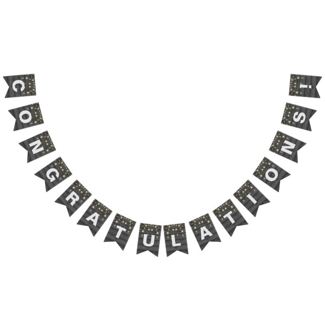 Banderines cadena de luces fiestas en madera negra (Todo)