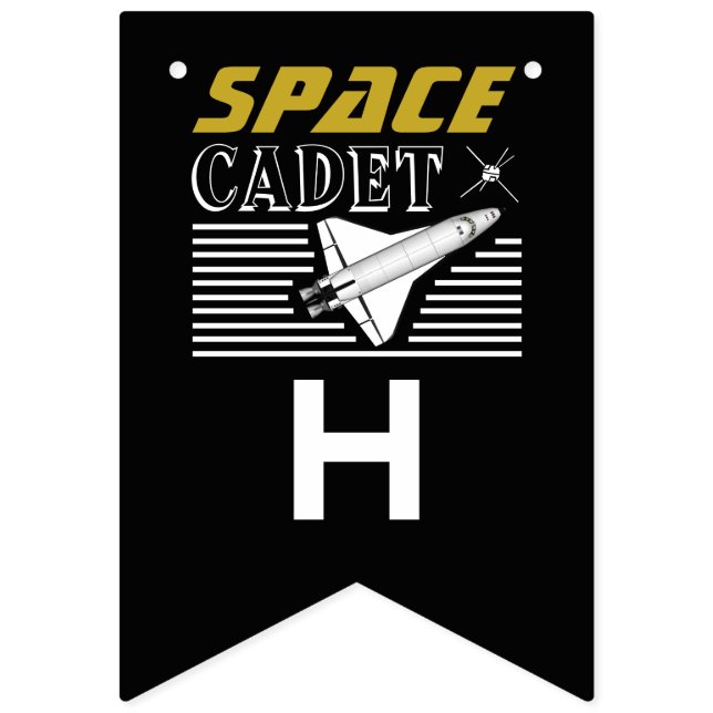 Banderines Cadete espacial, naves espaciales, cumpleaños (Segunda bandera)