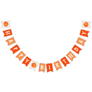 Banderines Caída Pequeña Calabaza Feliz cumpleaños Banner 