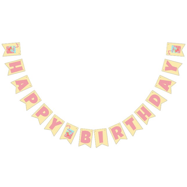 Banderines Caja de jugo de fresa Feliz cumpleaños (Todo)