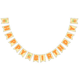 Banderines Caja de jugo naranja Feliz cumpleaños