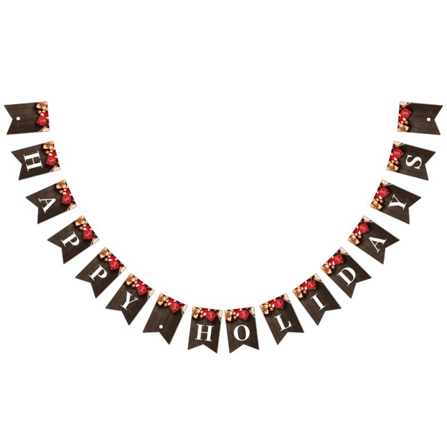 Banderines Caja de Regalo Rústica, Fiesta de Navidades (Todo)