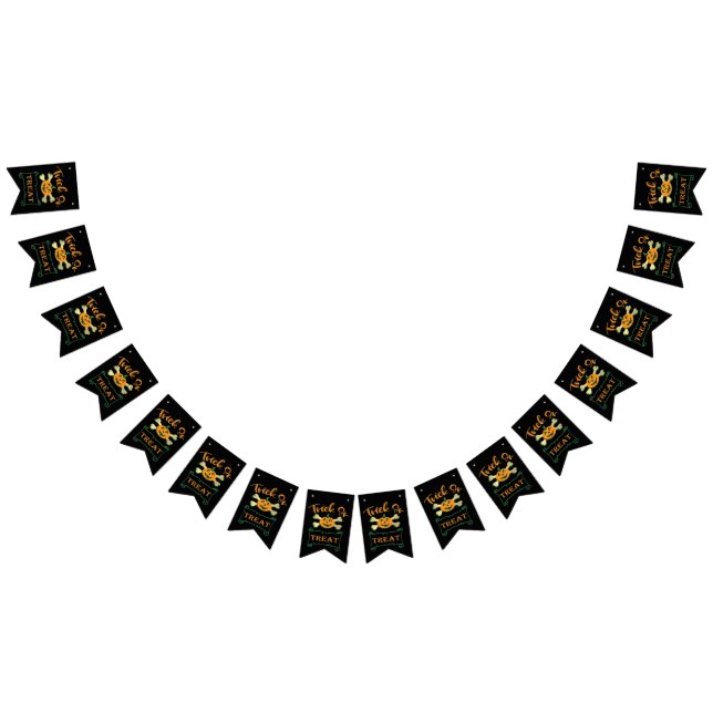 Banderines Calabaza de Halloween con truco o tratar cruces (Todo)