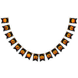 Banderines Calabaza de Halloween feliz cumpleaños