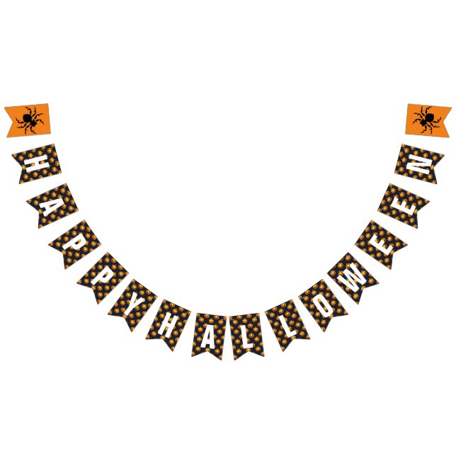 Banderines Calabazas y arañas Feliz Halloween (Todo)