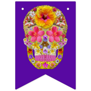 Banderines Calavera de flores 4 - Tropical