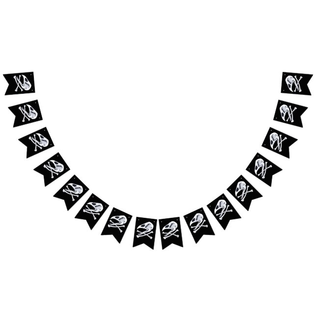 Banderines Calavera de gallo y huesos cruzados (Todo)