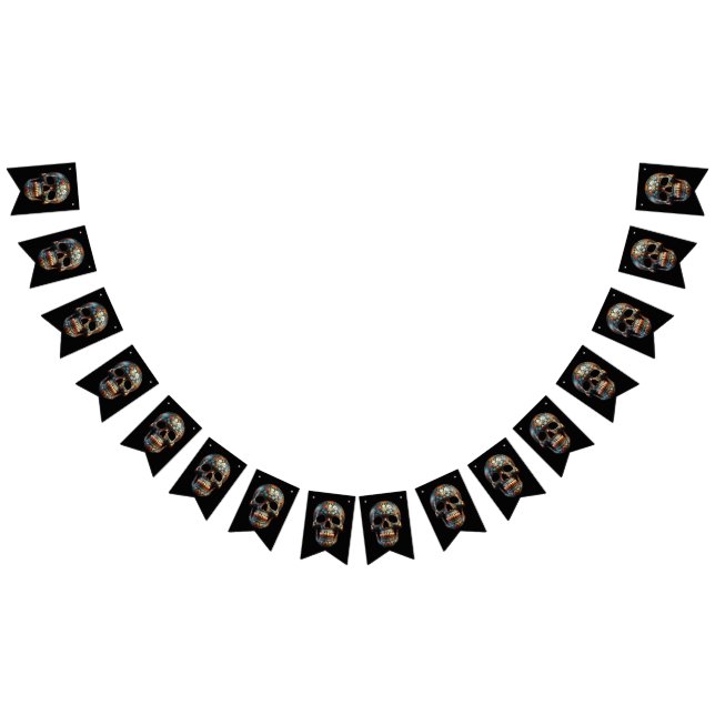 Banderines Calavera del Día de los Muertos 3D (Todo)