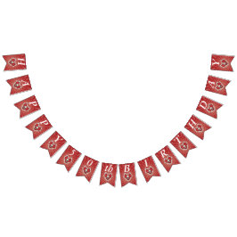 Banderines Calavera gótica de cumpleaños huele el corazón roj