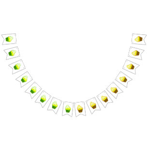 Banderines caligrafía de cupcake amarillo moderno feliz cump