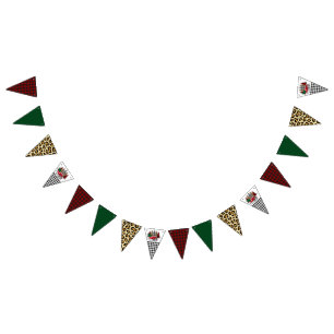 Banderines Camión y árboles de Feliz Navidad
