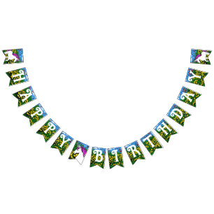 Banderines Campo Unicornio y Flor