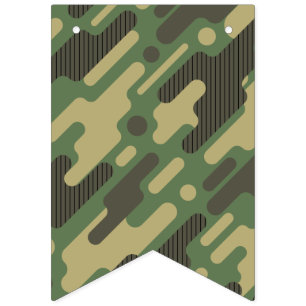 Banderines Camuflaje Geométrico Verde. Camo tu