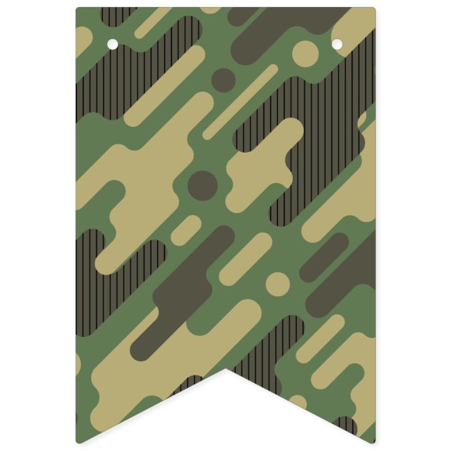 Banderines Camuflaje Geométrico Verde. Camo tu (Primera bandera)