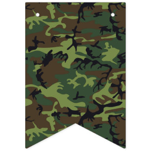 Banderines Camuflaje verde marrón. Camo tu