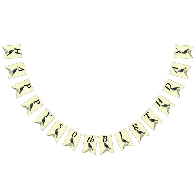 Banderines Cantando Cumpleaños Rama de Aves Negras Caterpilla (Todo)