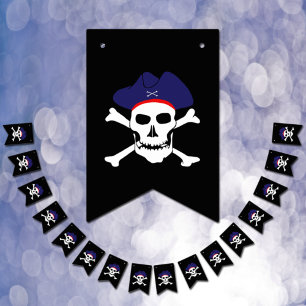 Banderines Captain Jack, Pirates Bunting Flags, Boat Party