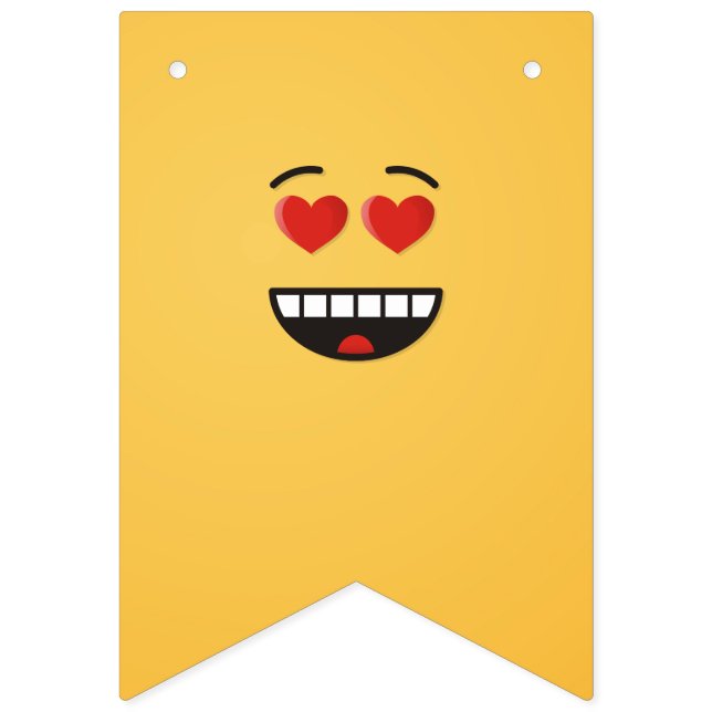 Banderines Cara sonriente con ojos en forma de corazón (Primera bandera)