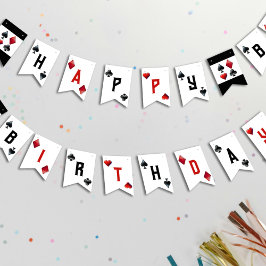 Banderines Cartas de juego Casino Poker Banner de cumpleaños 
