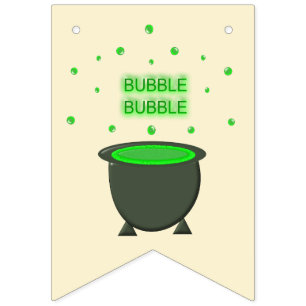 Banderines Cauldron y Bubbling Green Brew Halloween