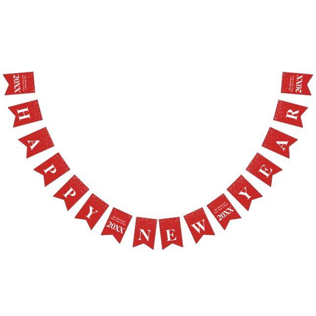 Banderines Celebración blanca roja de la Feliz Año Nuevo de (Todo)