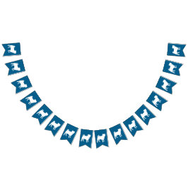 Banderines Celebración del tema azul Pug Fiesta