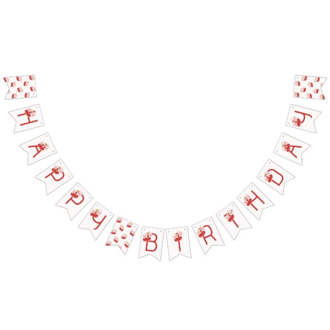 Banderines Cherry 1st Birthday Party Banner (Todo)
