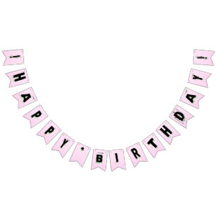 Banderines Chica adolescente Punk rosado Letter niños Cumplea