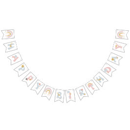 Banderines Chica arcoiris enmudecido primero Fiesta de cumple