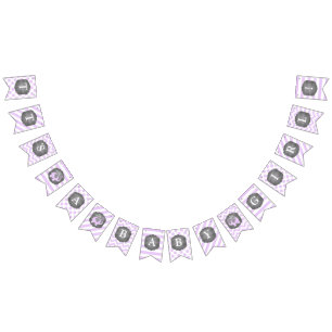 Banderines Chica Baby Shower del elefante de la lavanda