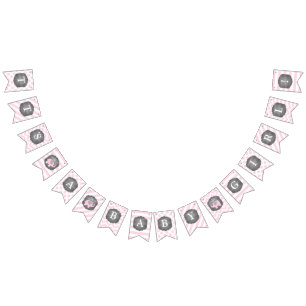 Banderines Chica Baby Shower del elefante rosado