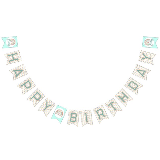 Banderines Chica Boho Birthday Magic Mint green (Todo)
