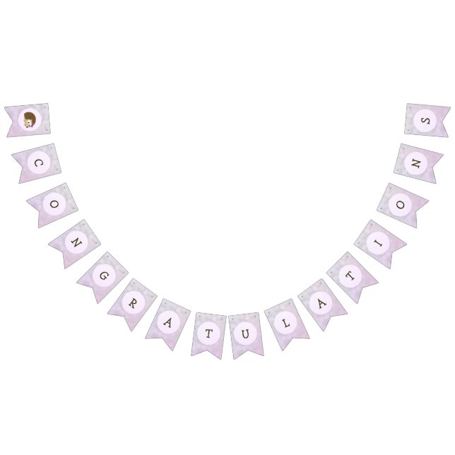 Banderines Chica Cute Hedgehog Felicitaciones (Todo)