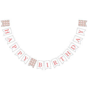 Banderines Chica Cute Red Strawberry Primer Fiesta de cumplea