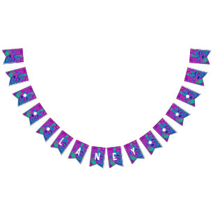 Banderines Chica de Purpurina rosado Verde azulado de Guay Cu