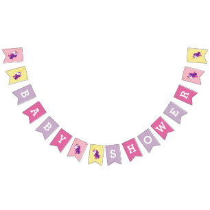 Banderines Chica lindo Baby Shower del unicornio que golpea