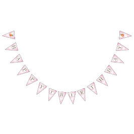 Banderines Chica Pequeña Calabaza Cumpleaños Bunting